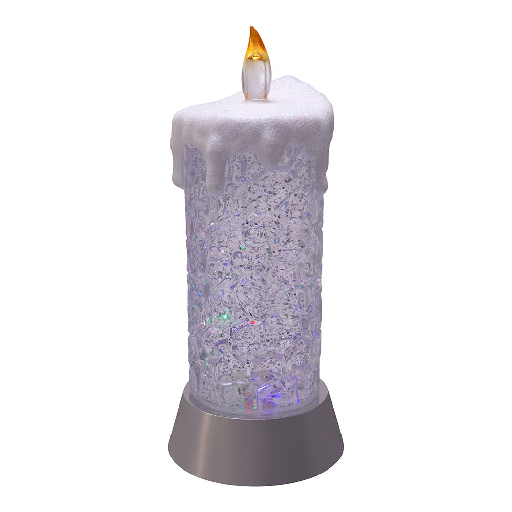 Kurt Adler 9.25-Inch Battery-Operated Color Changing Snowing Candle